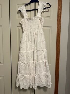 HILL HOUSE - The Ellie Nap Dress - White Trellis Broderie